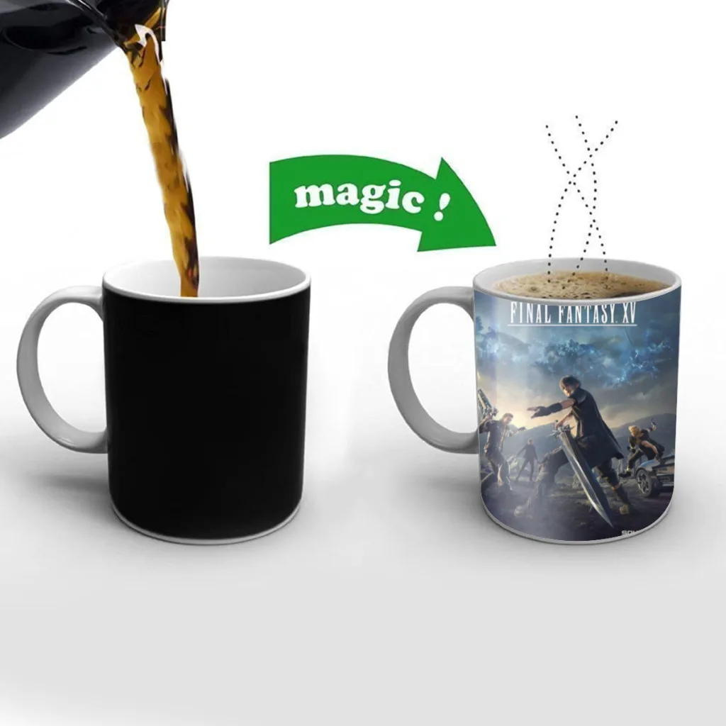 F-Final F-Fantasy Free shipping Mug Changing Color Ceramic Coffee Mugs Magic Tea Cup Best Gift