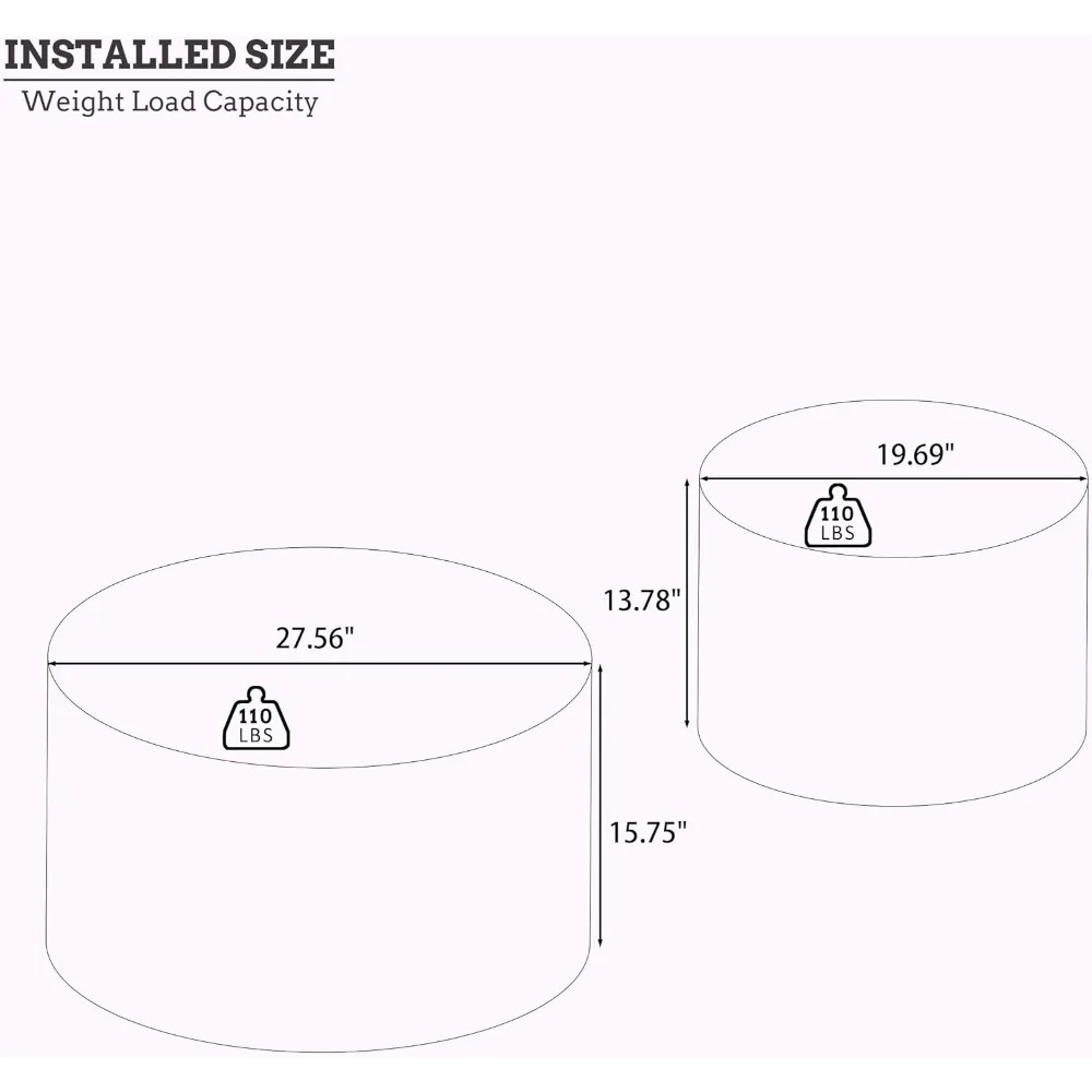 طاولات قهوة متداخلة مستديرة من ويليام سبيس، مجموعة حديثة مكونة من قطعتين مع لمسة نهائية من خشب الأرجل وأرجل قابلة للتعديل #2