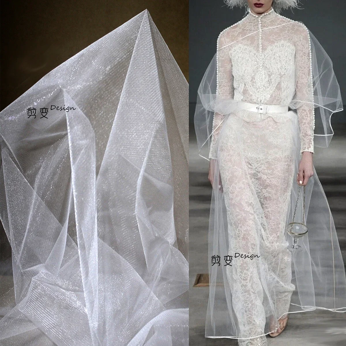 

Creative Hexagonal Mesh Stiff Shape Thin Mesh Designer Fabric DIY Handmade Skirt Clothing Fabric