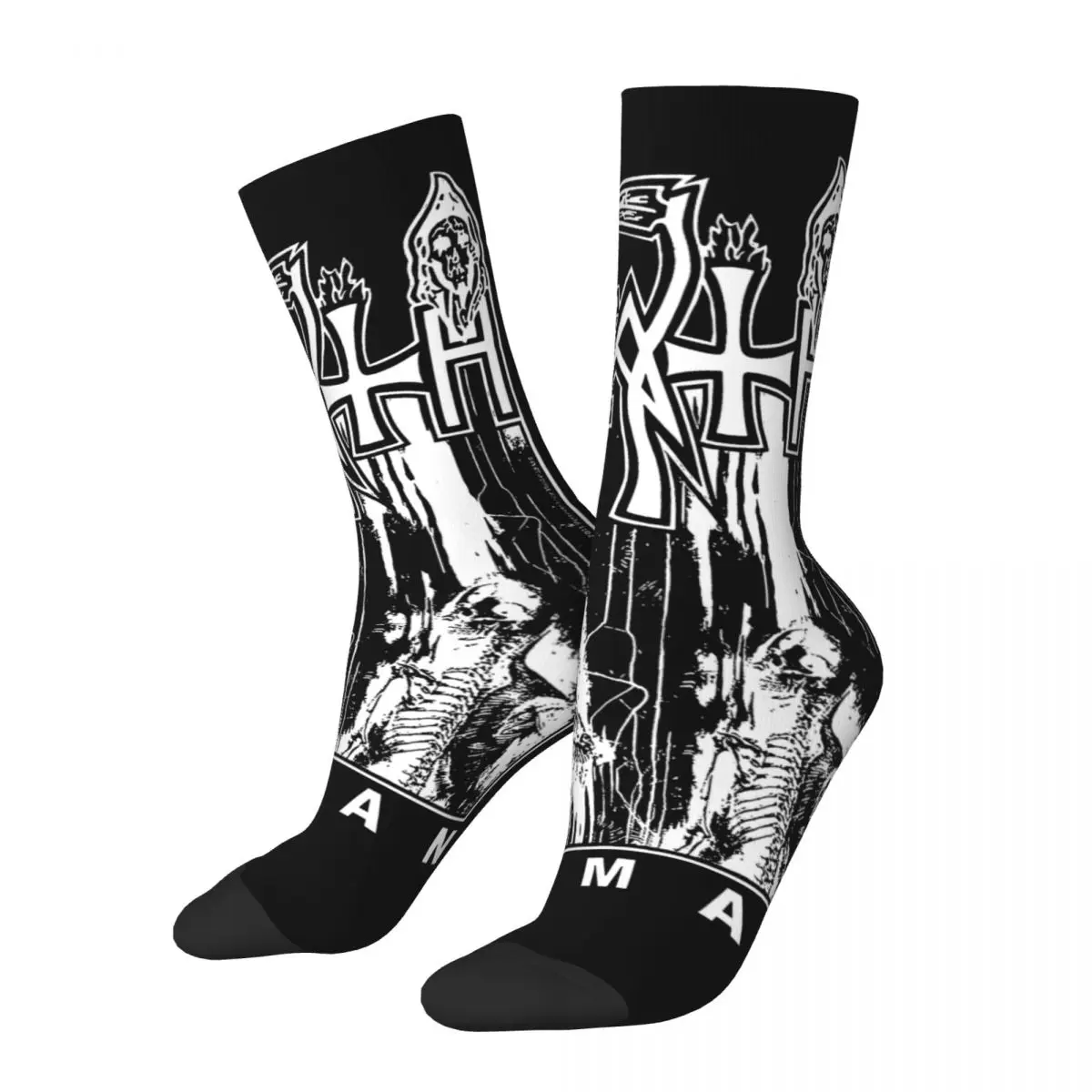 Winter Warm Colorful Unisex Death Band Socks Heavy Metal Sweat Absorbing Football Socks