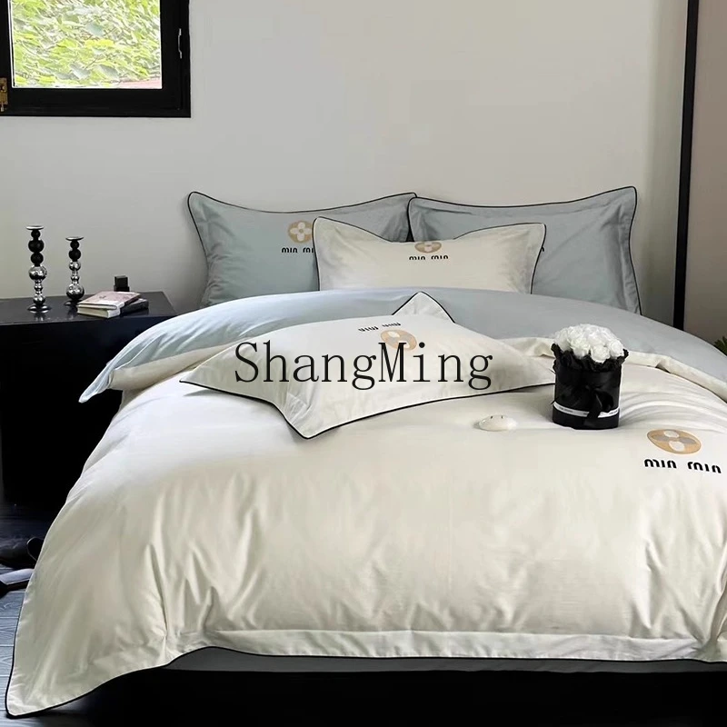 

ZYY multi-color cotton soft and comfortable household four-piece living room bedroom double embroidered quilt cover