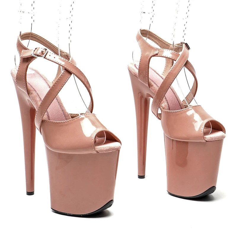 

Leecabe 20cm/8inches patent leather Women Sexy Sandals Platform Shoe High Heels Party Club Stripper Steel Tube Dancing 1K