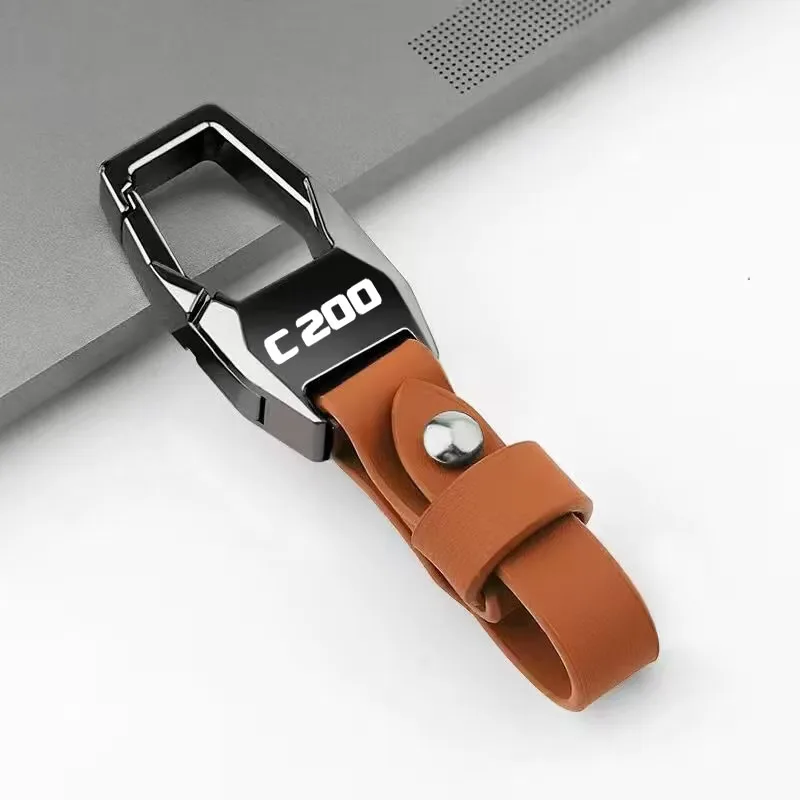 لمرسيدس بنز C200 W205 W204 اكسسوارات ديلوكس الجلود سيارة المفاتيح كيرينغ المفاتيح الحبل هدية المفاتيح