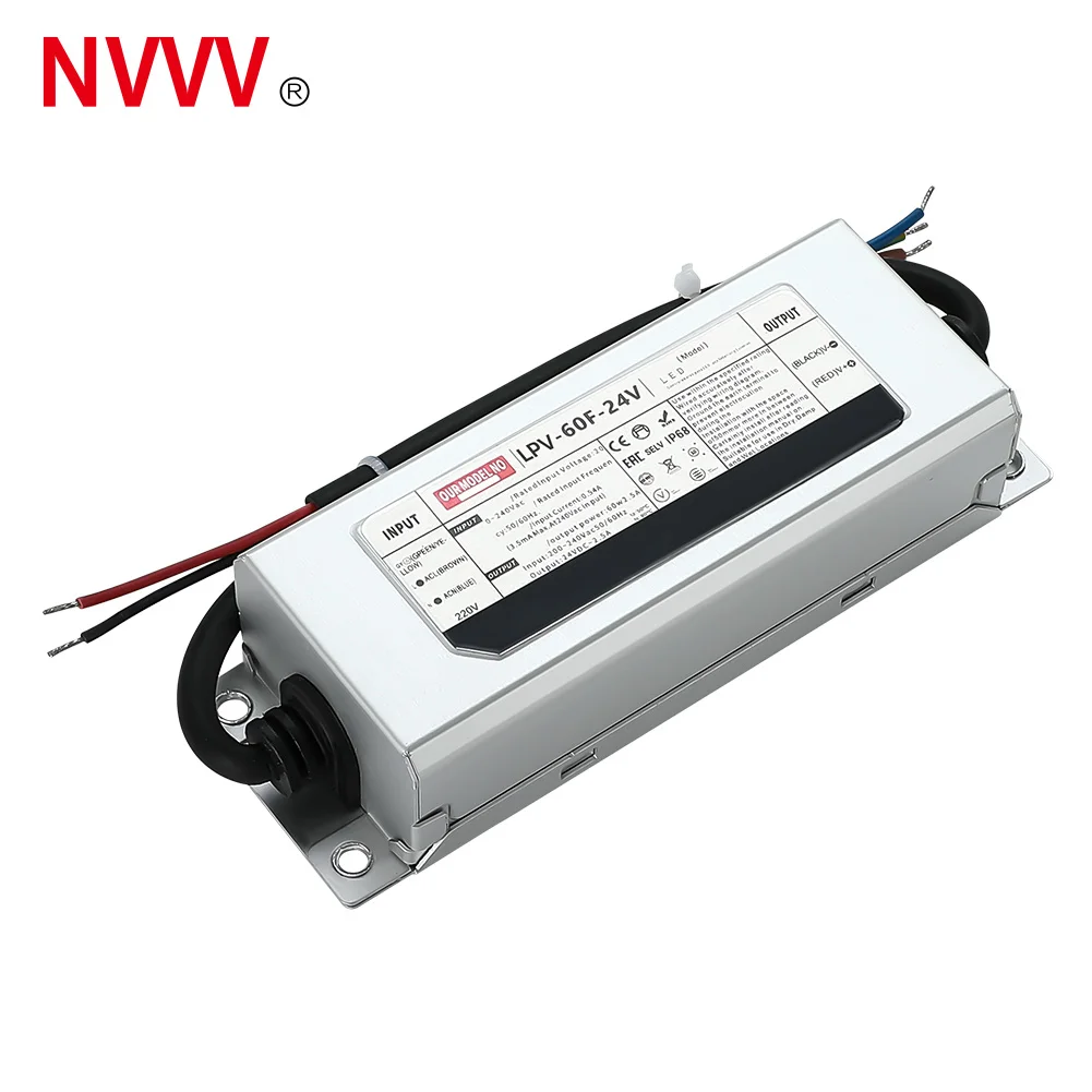 NVVV LPV-60F High Quality Waterproof Power Supply 60w 12v/24v Switching Power Supply LED driver