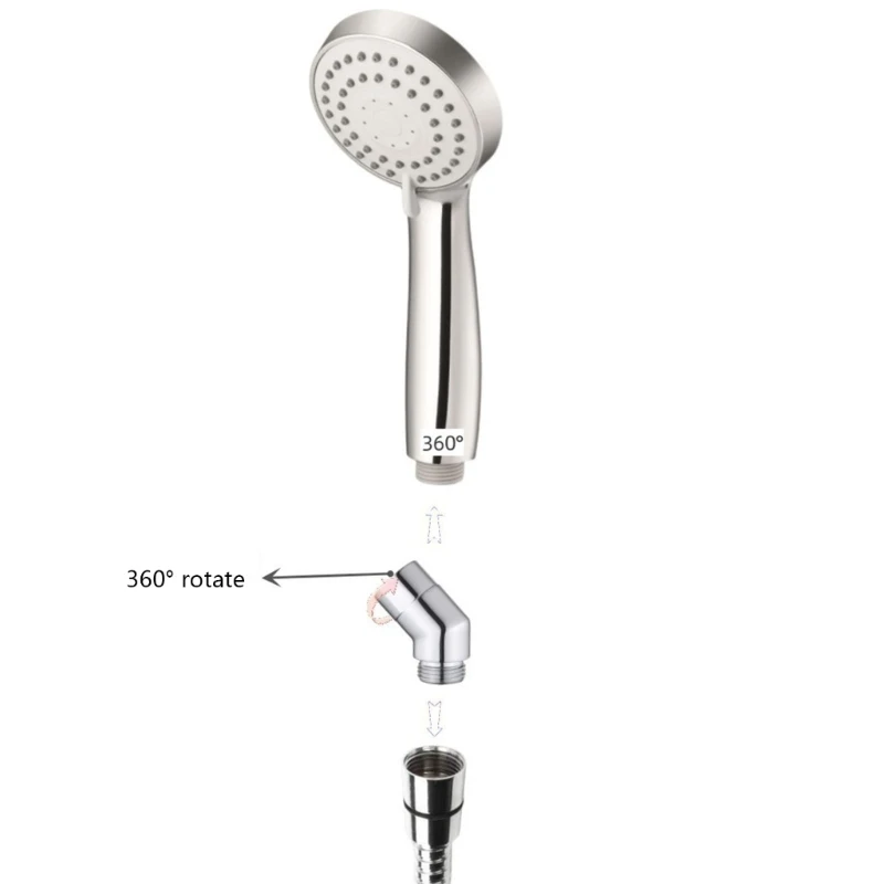 Adaptador giratorio cabezal ducha Universal 135 grados, Conector ángulo ducha mano latón, junta manguera