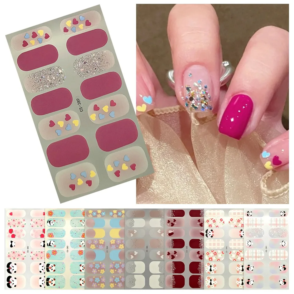 Waterproof French Nail Decals 3D Nails Polish Wraps Nail Art Gel Full Nail Wraps No Damage to Nails Gel Nail Stickers Set Nail