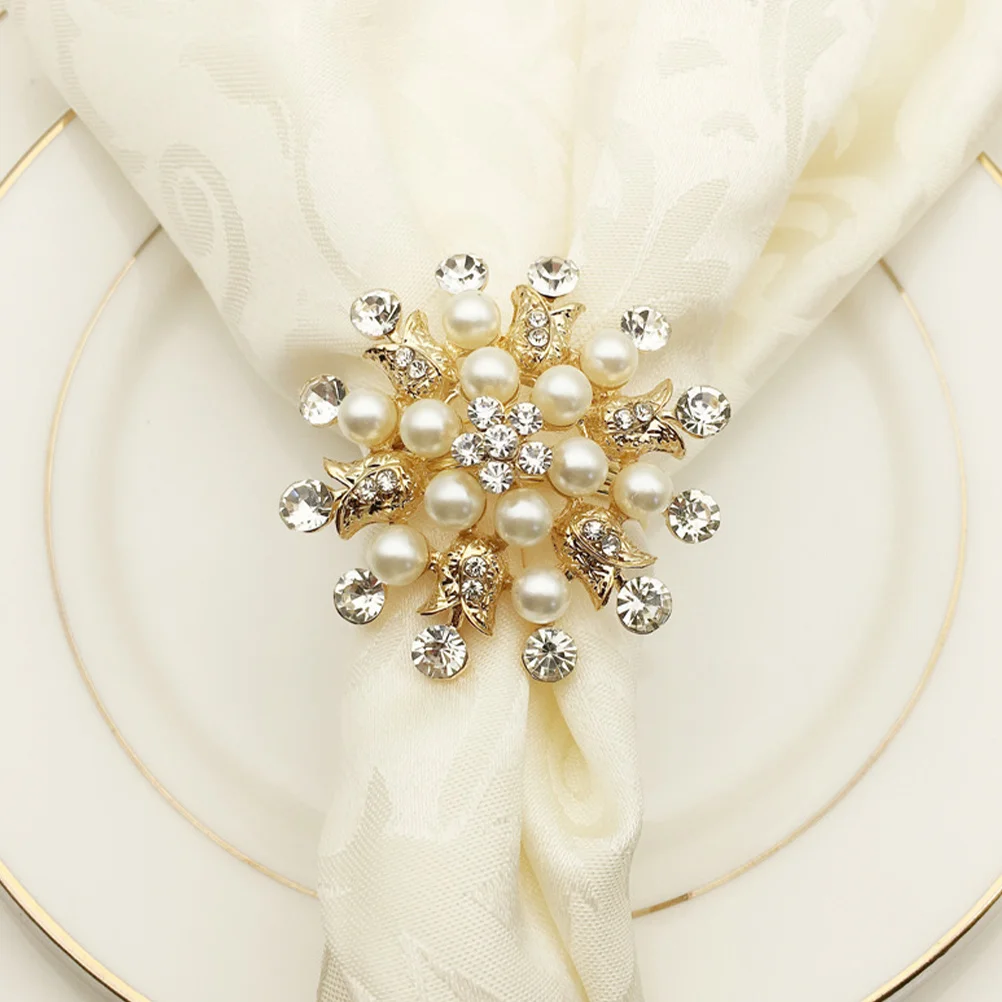 

4Pcs Rhinestones Snowflake Napkin Rings Elegant Table Decoration for Christmas Dinner Silver Napkin Rings