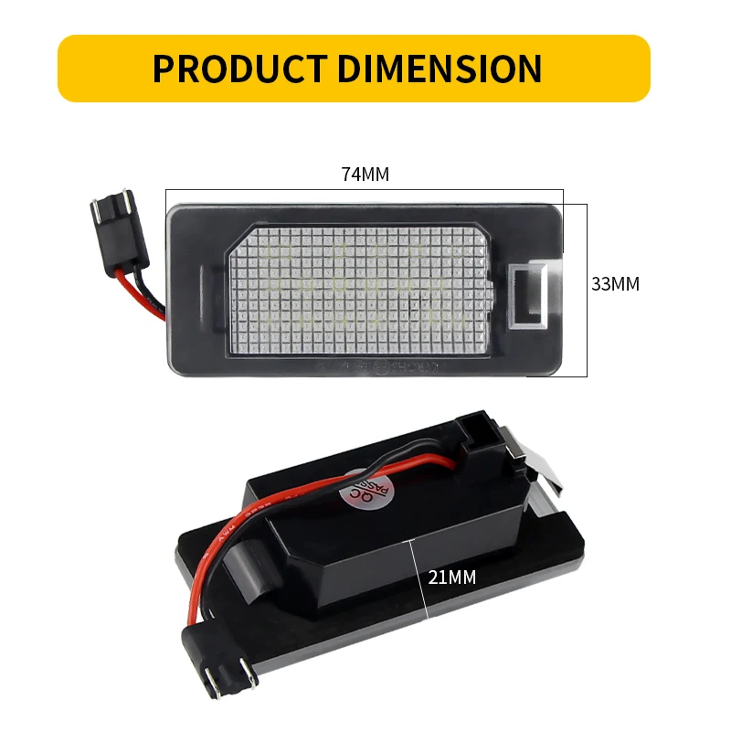 2PCS Car White Canbus LED Number License Plate Lights No Error For Fiat 500X 2014 2015 2016 2017 2018 2019 Auto Parts 6000K 12V