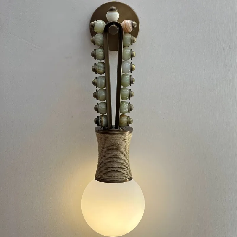 Vintage model room wall lamp tea room bedroom living room bedside bar hotel villa corridor travertine wall lamp