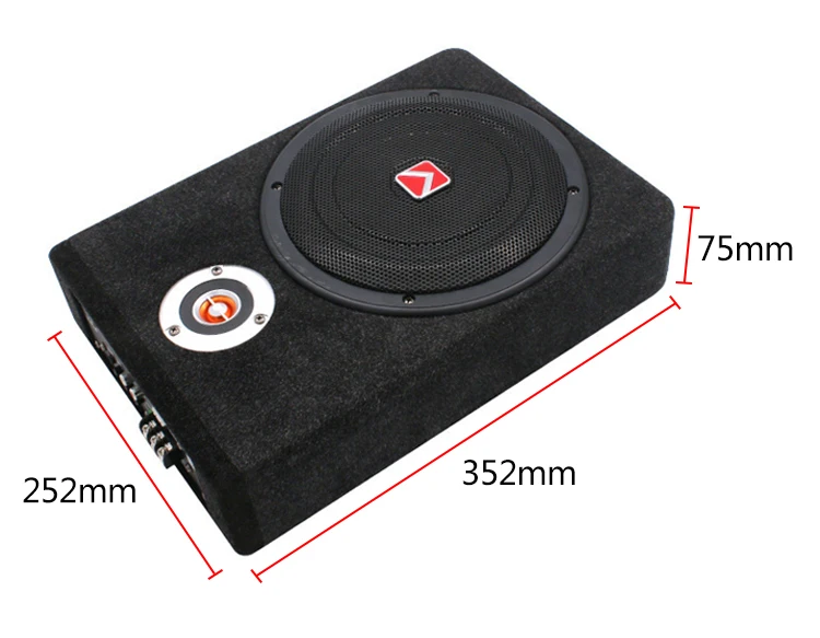 High quality 8Inch Felt Wooden Shell Active Under Seat Car Audio System Subwoofer with High-strength speaker grille with Tweeter
