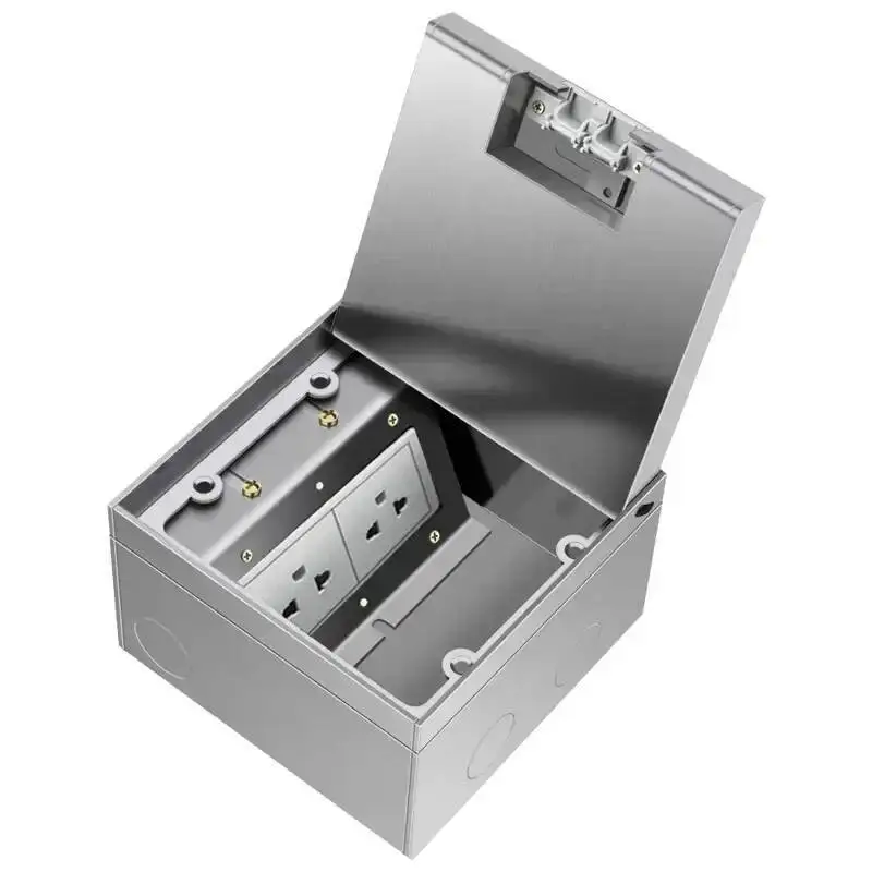 الجملة منافذ الاتحاد الأوروبي المخفية المسطحة جزءا لا يتجزأ من صندوق مقبس أرضية الرخام الفولاذ المقاوم للصدأ الكهربائية #5