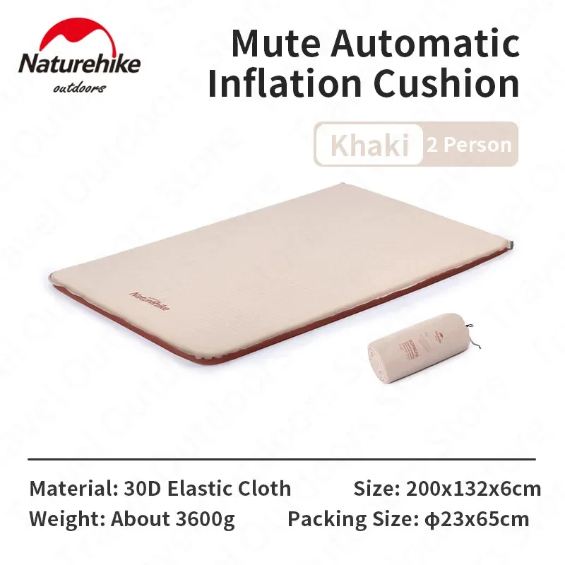 Naturehike Camping Air Matte Automatische Inflation 1-2 Personen Tragbare Elastische Tuch Schwamm Stumm Pad Zelt Freizeit Schlafen Kissen 4