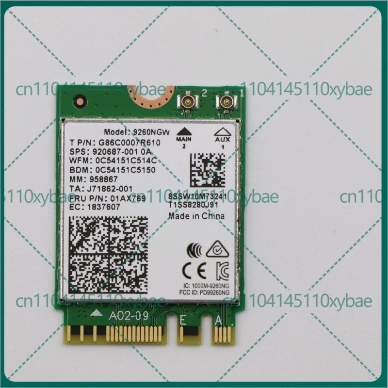 For Intel AX2000NGXW 9260NGWAC Gigabit 5G Dual Band Wireless Network Interface Card Wifi Network Interface Card 01AX769