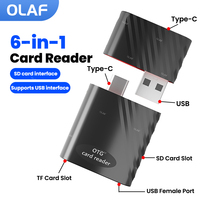 6-in-1 USB3.0 Card Reader USB Type C To SD TF Memory Card Reader Adapter Multifunctional OTG Card Reader Converter for PC