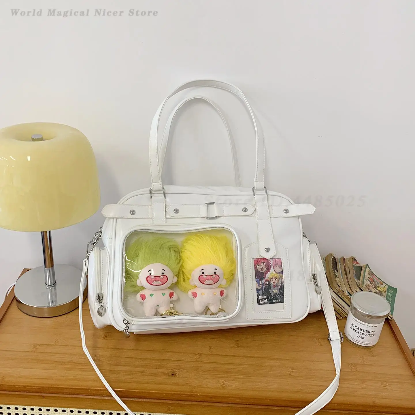 2026 New Large Capacity Anime Ita Tote Bag Simple Preppy Style for Fans Single Shoulder Handbag College Daily Pin Display Ladies