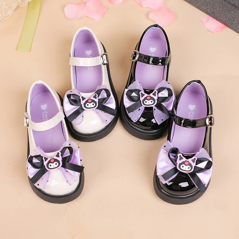 

Кожаные туфли для девочек в стиле Лолита, туфли принцессы Куроми, туфли с мягкой подошвой, весенние и осенние детские туфли для девочек, белые и черные туфли, размеры 23-35.