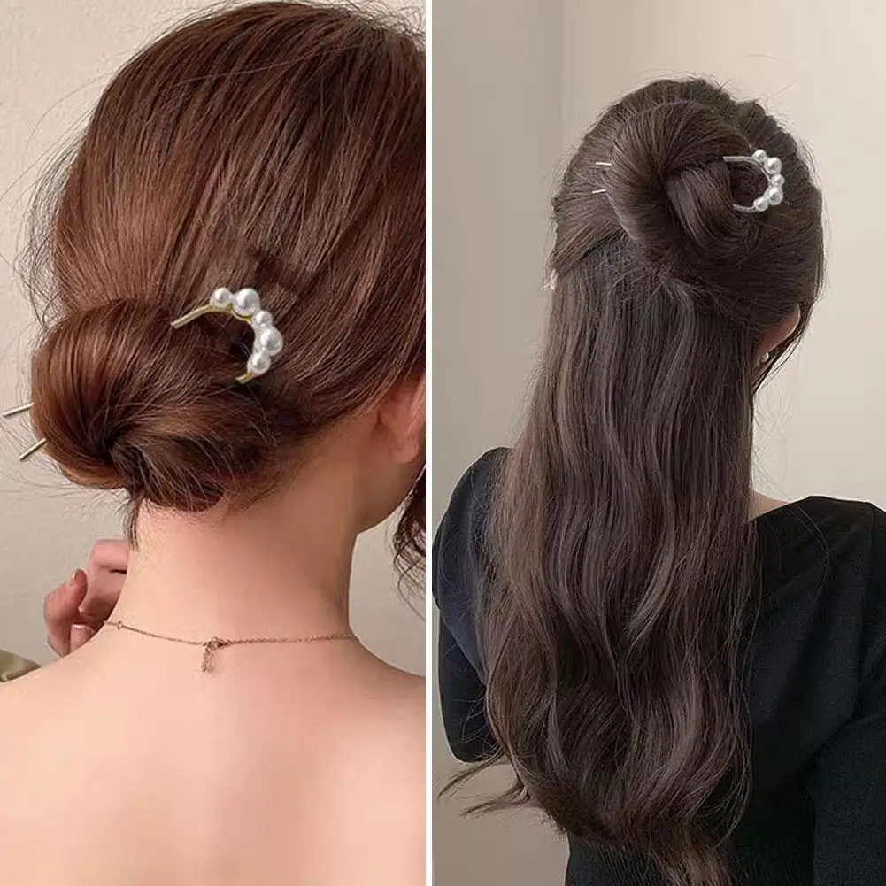 

New fashion Pearl U-shaped Hairpin For Women Girls Fixed Hair Clips Women's Hair Clip Styling Tools Hair Accessories Headwe Z9U9