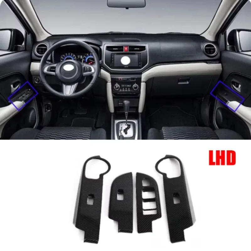 

LHD For Toyota Rush 2019-2023 Window Lift Switch Button Cover Door Armrest Panel Frame Trims Car Interior Accessories