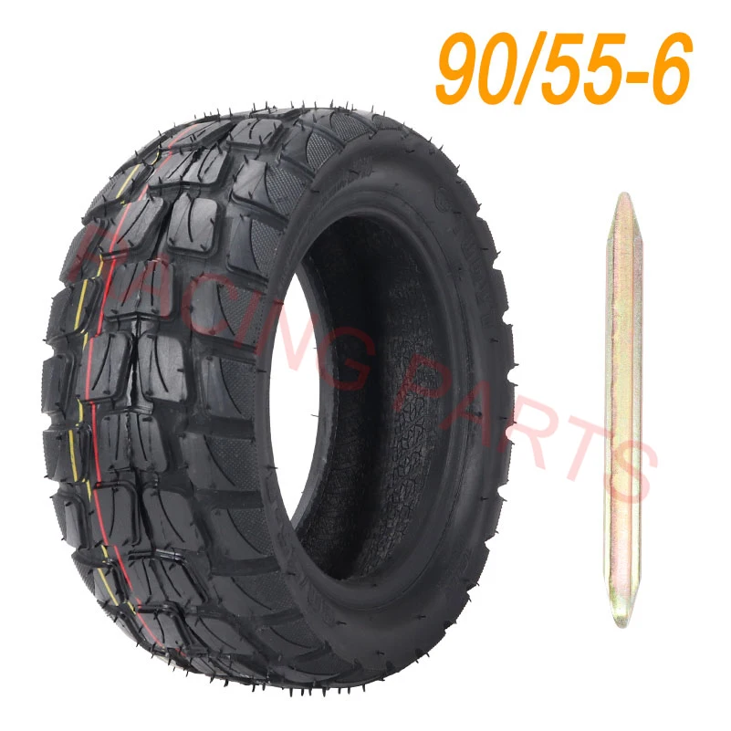 

10-дюймовая шина для скутера TUOVT, 10-дюймовая бескамерная шина 90/55-6, внедорожная вакуумная шина для аксессуаров для электрических скутеров