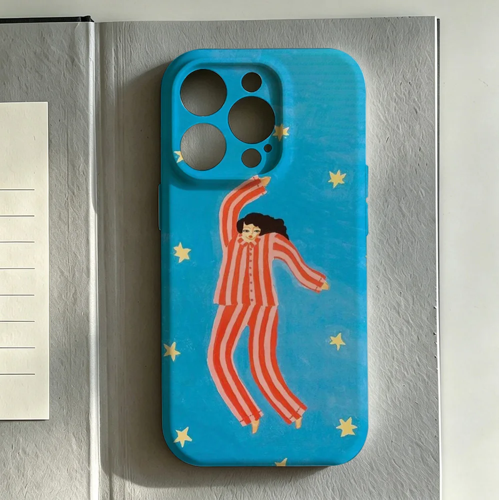 Whimsical Figure Art Series Glossy Film Phone Case for Samsung Galaxy A37 A57 A17 A16 A56 A26 A36 A55 A35 A15 A54 A05 A14 4G 5G