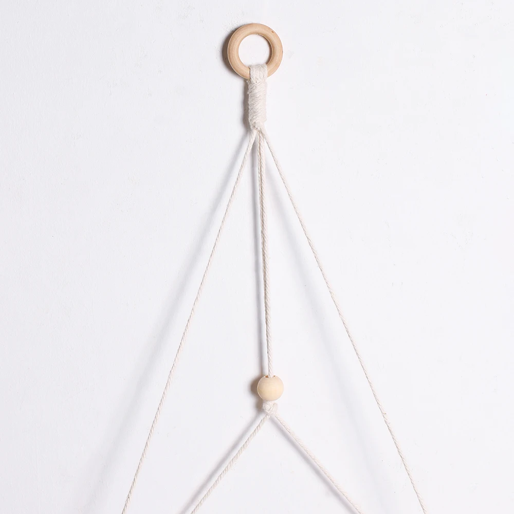 Macrame Wand Hängen Regal Boho Wohnkultur Regale Auf Wand Holz Dekoration für Schlafzimmer Wohnzimmer Kindergarten Christamas Geschenk – Detail 30
