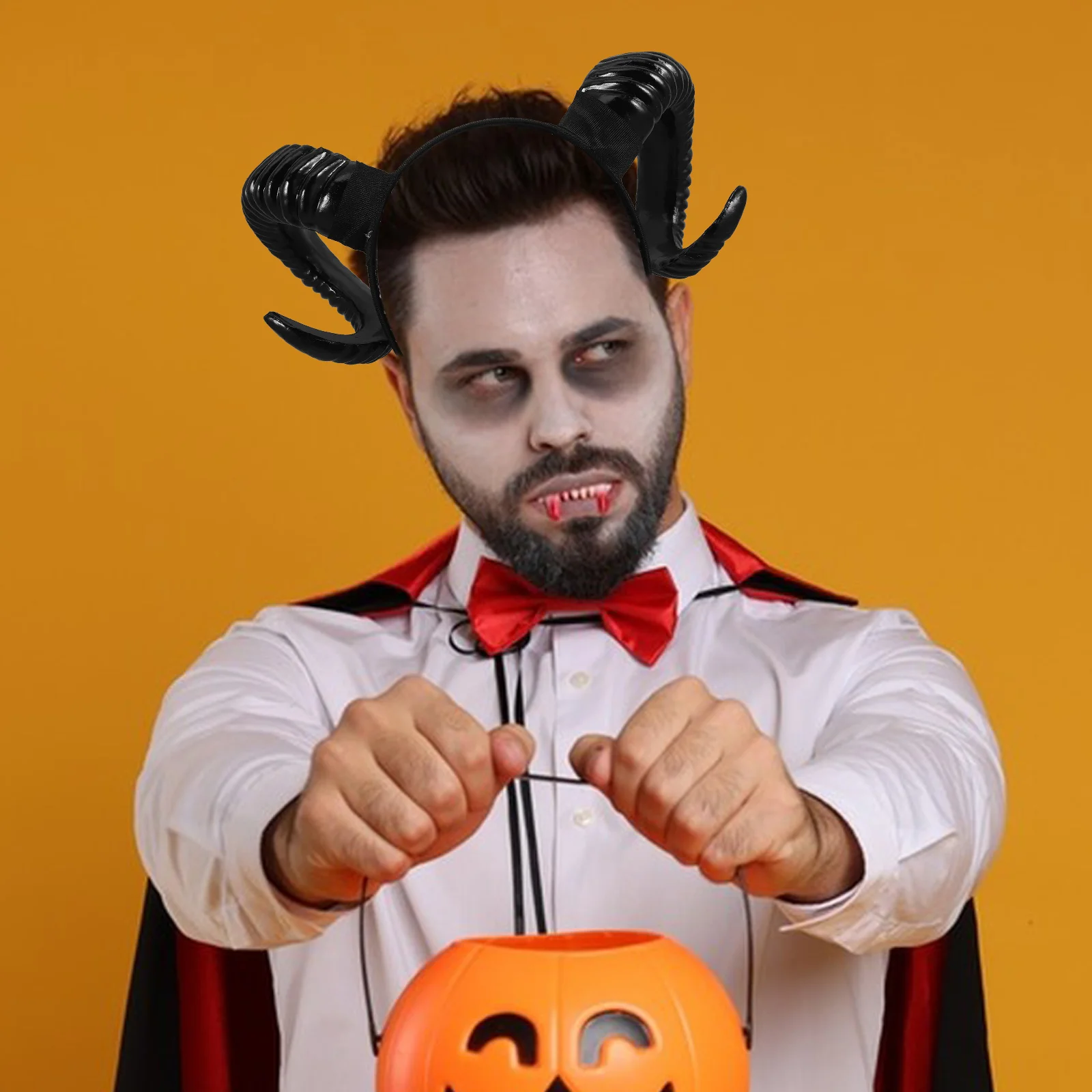 

Headband Hair Accessory Bull Horn Design For Halloween Cosplay Party Cool Fancy Hairband Multipurpose Decor