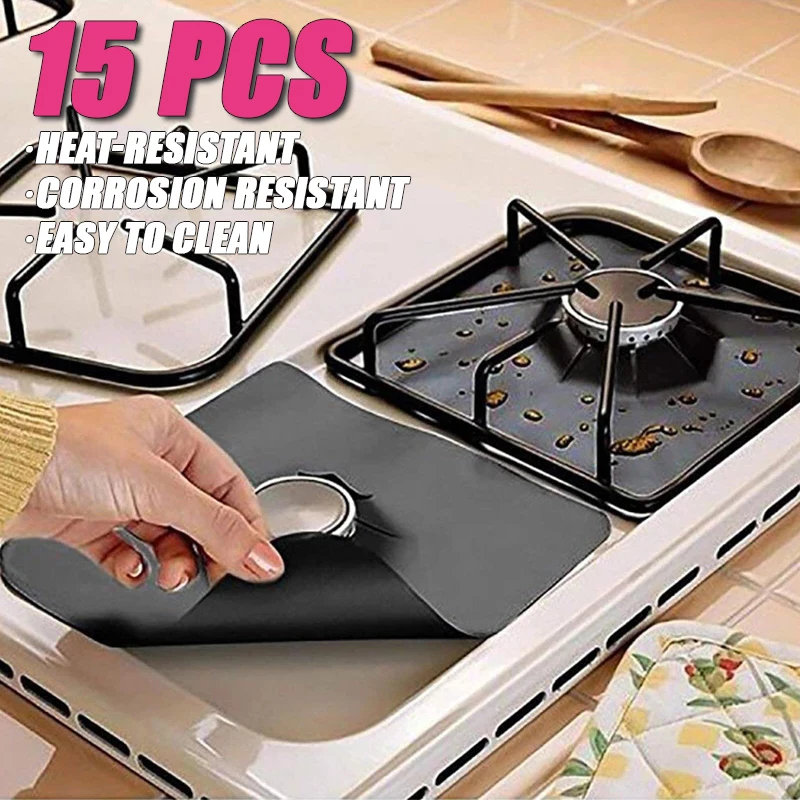 5/15PCS Dirt-resistant Heat Resistant Non-stick Protective Gas Stove Pad Non-stick Reusable Scratch Protector Pads