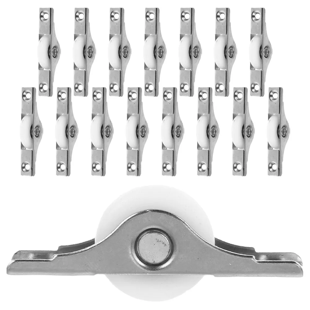 

16 Pcs Wardrobe Pulley Closet Door Wheels Replacement Window Sliding Hardware Rollers Iron Kit