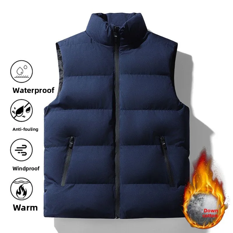 

Thiened down Cotton Vest for Men Workwear Warm Outerwear Large Size Resistant to Dirt And Wear oulder Bared Jaet Coat