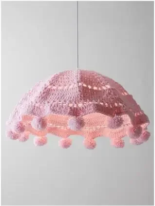 Hand-woven chandelier bedroom boy princess room girl room creative art pink cotton yarn chandelier