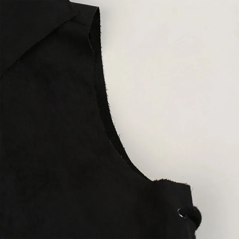 Costume médiéval en cuir Lederwams Waldelf pour hommes, veste doublet, manteau, tunique noire, jerkin, armure Kokor, glaçure strucstrap