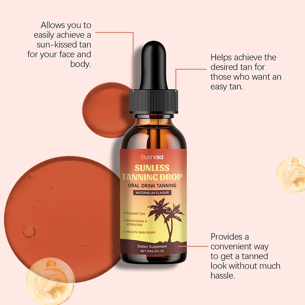 60ml Oral Drinkable Sunless Tanning Drops Self-Tan Drinking Drops Nourishing Self Tanner Nourishing Self Tanner Drops - view 5