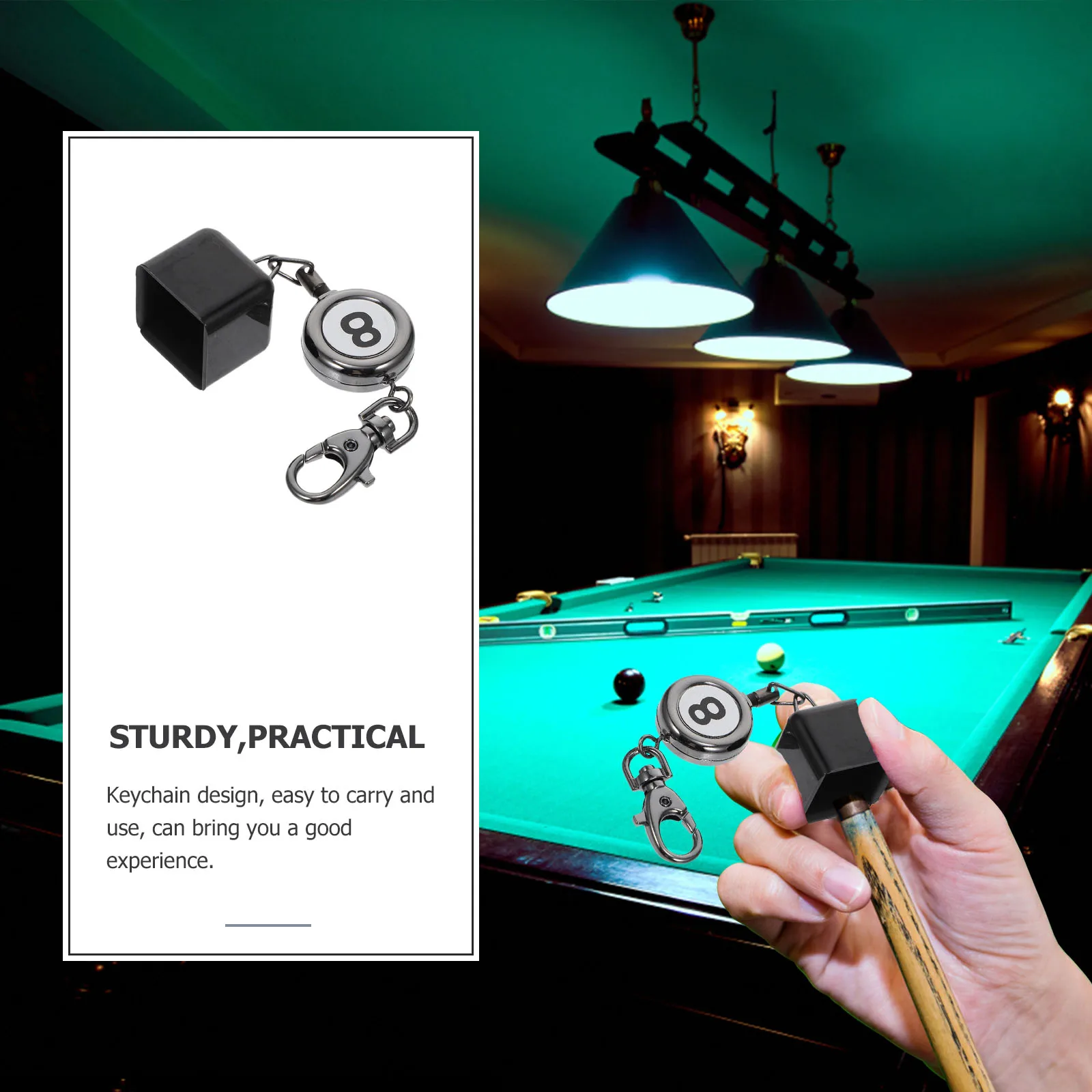 

Billiard Cue Holder Pocket Professional Pool Protective Cover Durable Lightweight Keychain Design Easy Carry Black For Pool