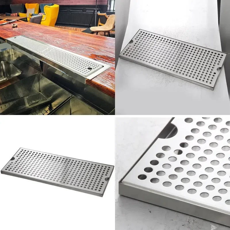 for Kitron Stainless Steel Drain Plate Drip Tray Decorative Strip Gold Electroplated Round Hole Line Sink Accessories Kitchen