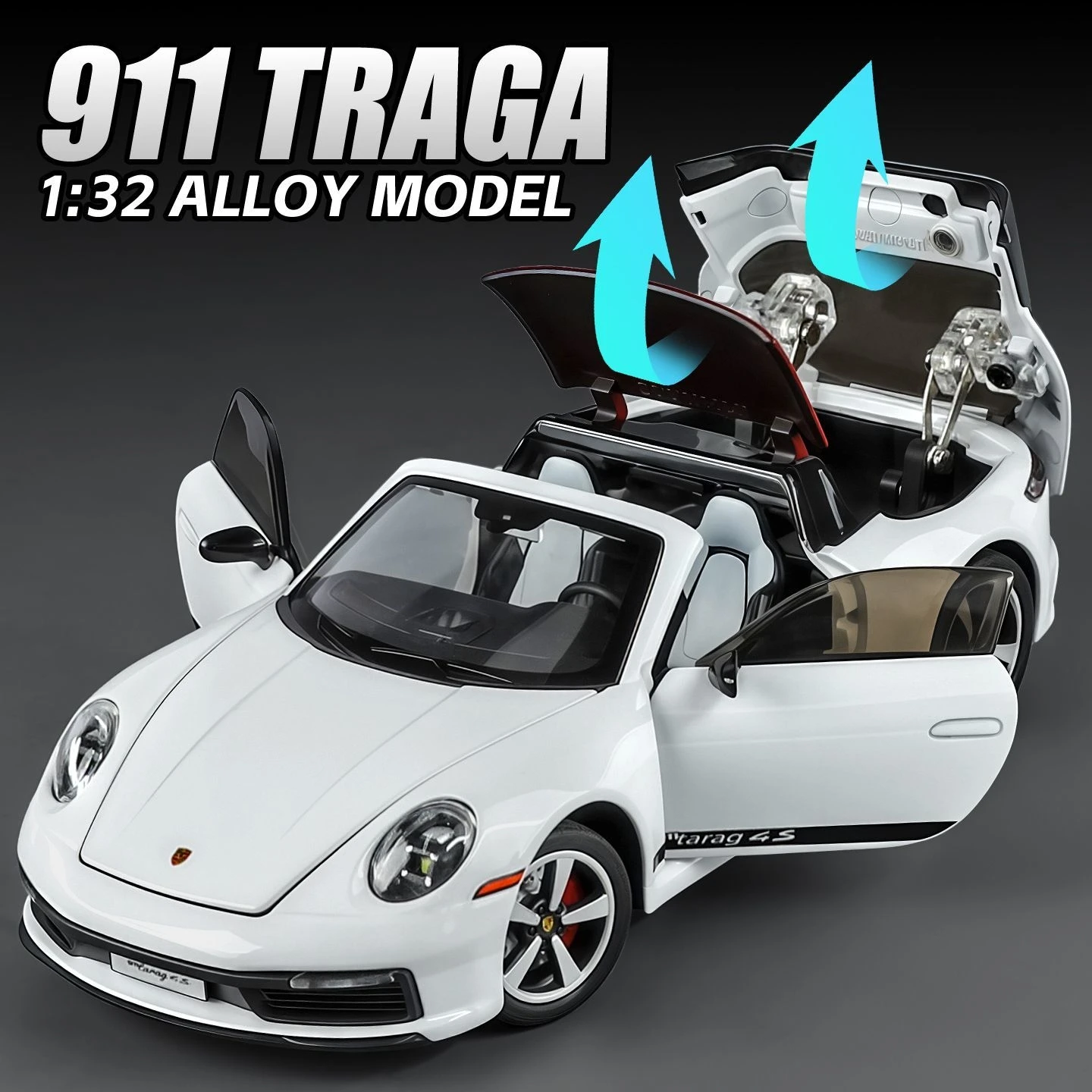 Porsche 911 Cabriolet ミニカー 1:32 new folding convertible Porsche 911 alloy car model