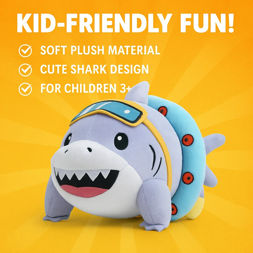 

Jeffs The Land Shark PlushToy Cartoon Anime Cute Dolls Soft Stuffed Toy Special Birthday Gift For Kids Adults Room Decoration