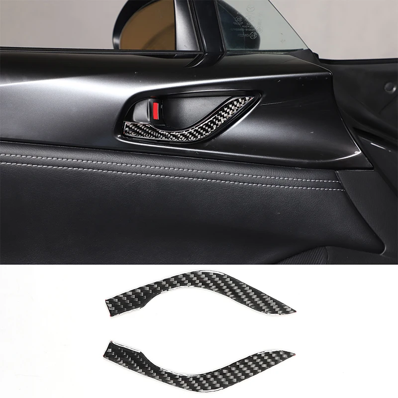 

For Mazda MX-5 2016-2023 Car Interior Handle Trim Strip Soft Carbon Fiber Interior Accessories 2 Pcs