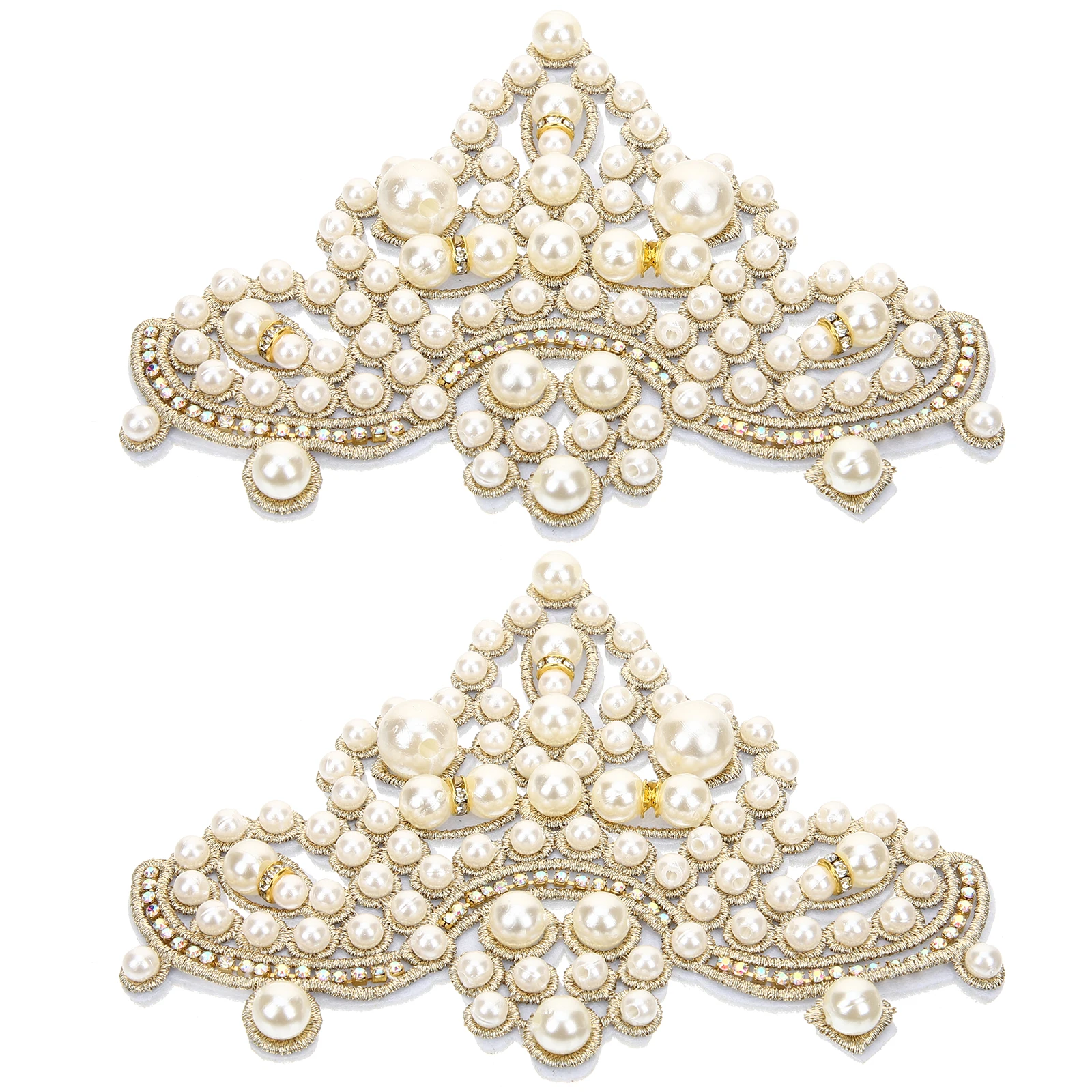 

2pcs Pearl Patches Decorative Clothing Applique Diy Repair Patch For Clothes Shoes Bags Sewing Crafts Handmade Lightweight Easy