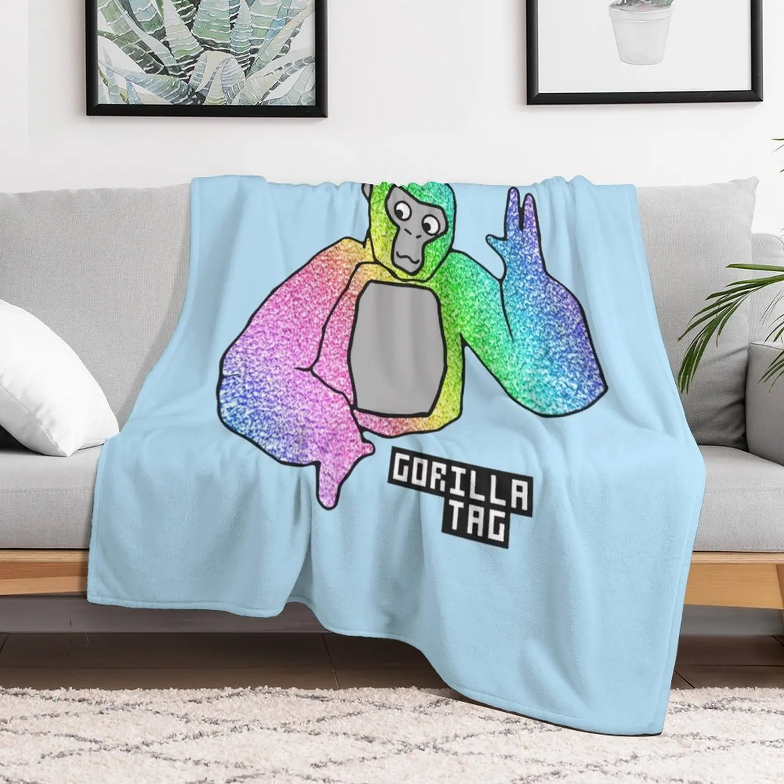 Gorilla Tag Colorfull - Gorilla Tag Merch Hoodie For Men, Women Shirt Boy Girl Young Shirt - Long Sleeve, Sweatshi Throw Blanket