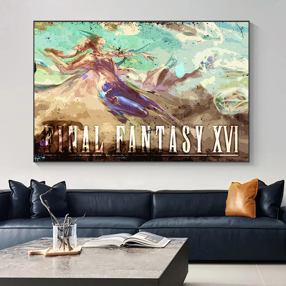 Game Final Fantasy XVI Posters Classic Games Prints Canvas Painting Final Fantasy Wall Art Pictures Home Room Game Decoration