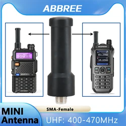 ABBREE Antenna Stubby Mini Antenna SMA-Female UHF 400-470MHz Two Way Radio Antenna Replacement Mini Walkie Talkie Antenna For Hu