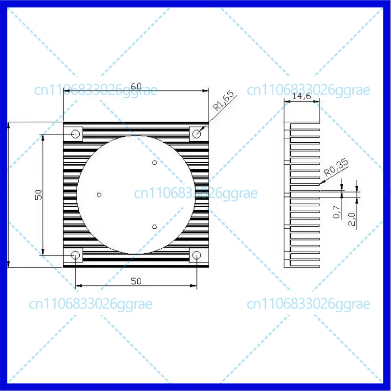 Graphics card/industrial control main board CPU radiator Dimensions 60 * 60 * 13.5