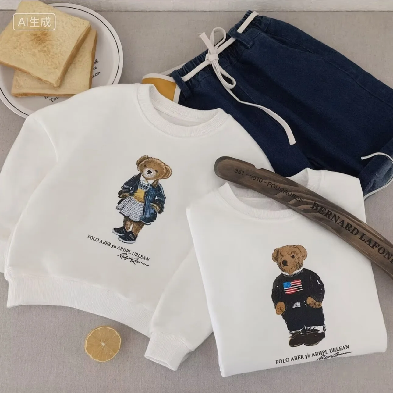 2026 Kinder-Sweatshirt mit Rundhalsausschnitt und Zucker-Design, Herbst-Neuheit, Kinder-Cartoon-Teddybär-Sweatshirt mit Rundhalsausschnitt, Süßes Baby-Muster – Detail 5