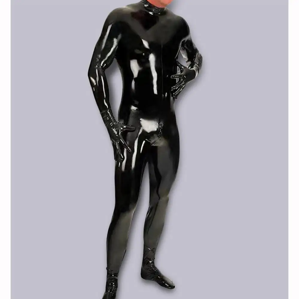 Sexy Man Wetlook Catsuit Bodysuit Faux Leather PVC Zentai Tights Cosplay Costume Club Wear Skin Suit sexy lingerie