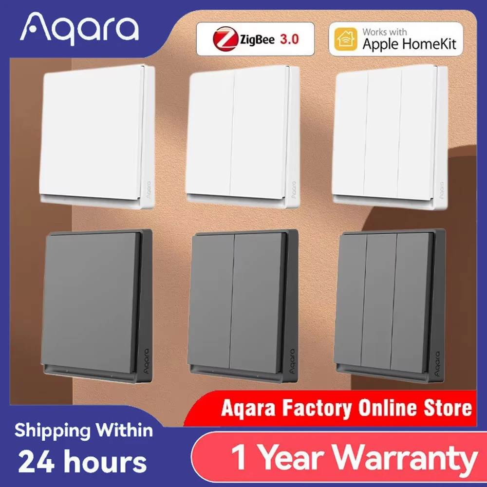 

Aqara Smart Wall Switch E1 ZigBee 3.0 Wireless Smart Home Light Button No With Neutral Fire Wire For Xiaomi Mi Home Homekit APP