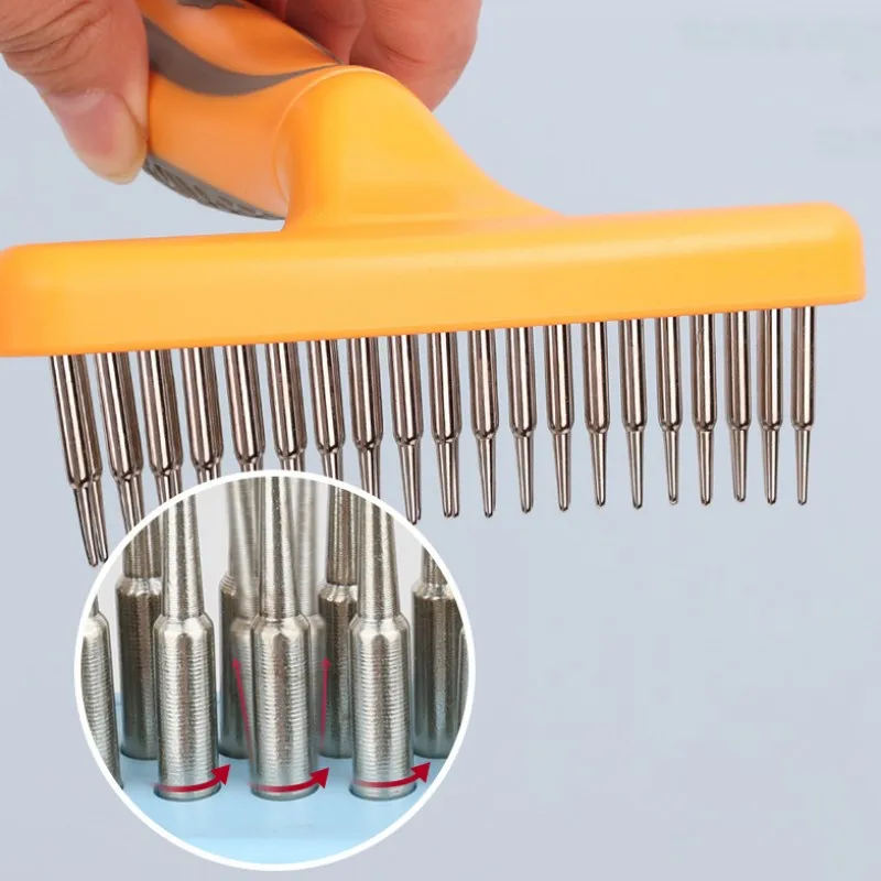 

Dog Brush Stainless Steel Dog Comb Double Teeth Combs for Dogs Hair Knot Clean Pet Grooming Brush Dogs Hair Remover Pet Supplies