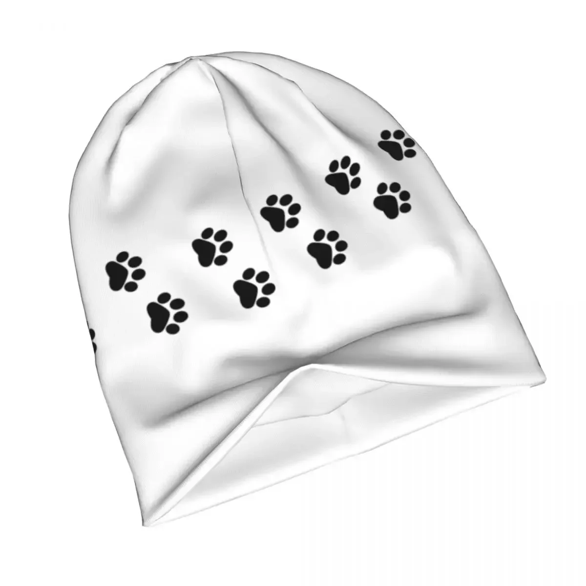 Dog Paw Animal Foot Prints Bonnet Hats Knitting Hats Cool Street Puppy Skullies Beanies Hat Unisex Warm Thermal Elastic Cap image 2
