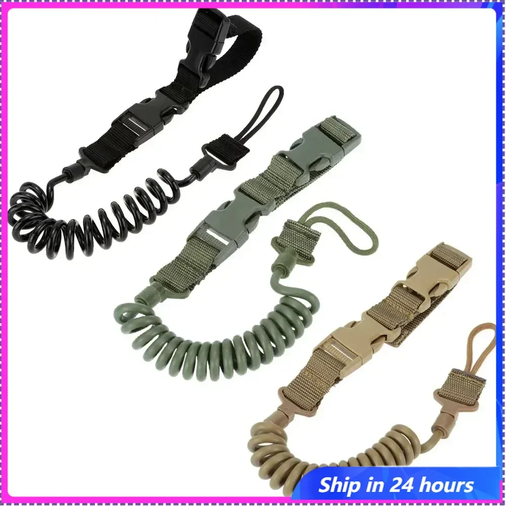 

Tactical Anti-lost Elastic Lanyard Rope Spring Safety Strap Rope For Key Ring Chain Flashlight Hunting Accessories