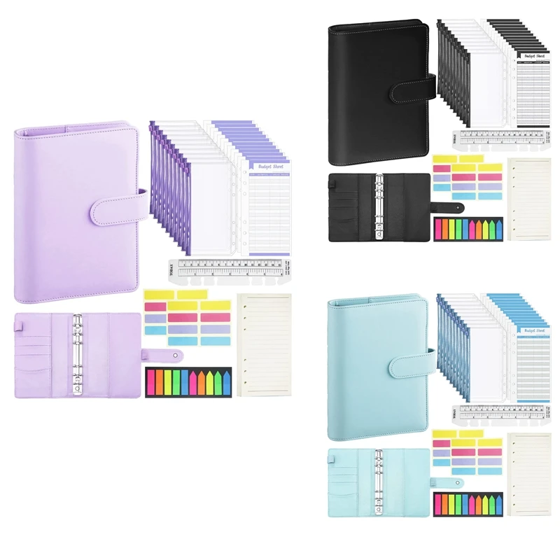 Orçamento Binder com dinheiro Envelopes, Money Organizer para dinheiro, A6