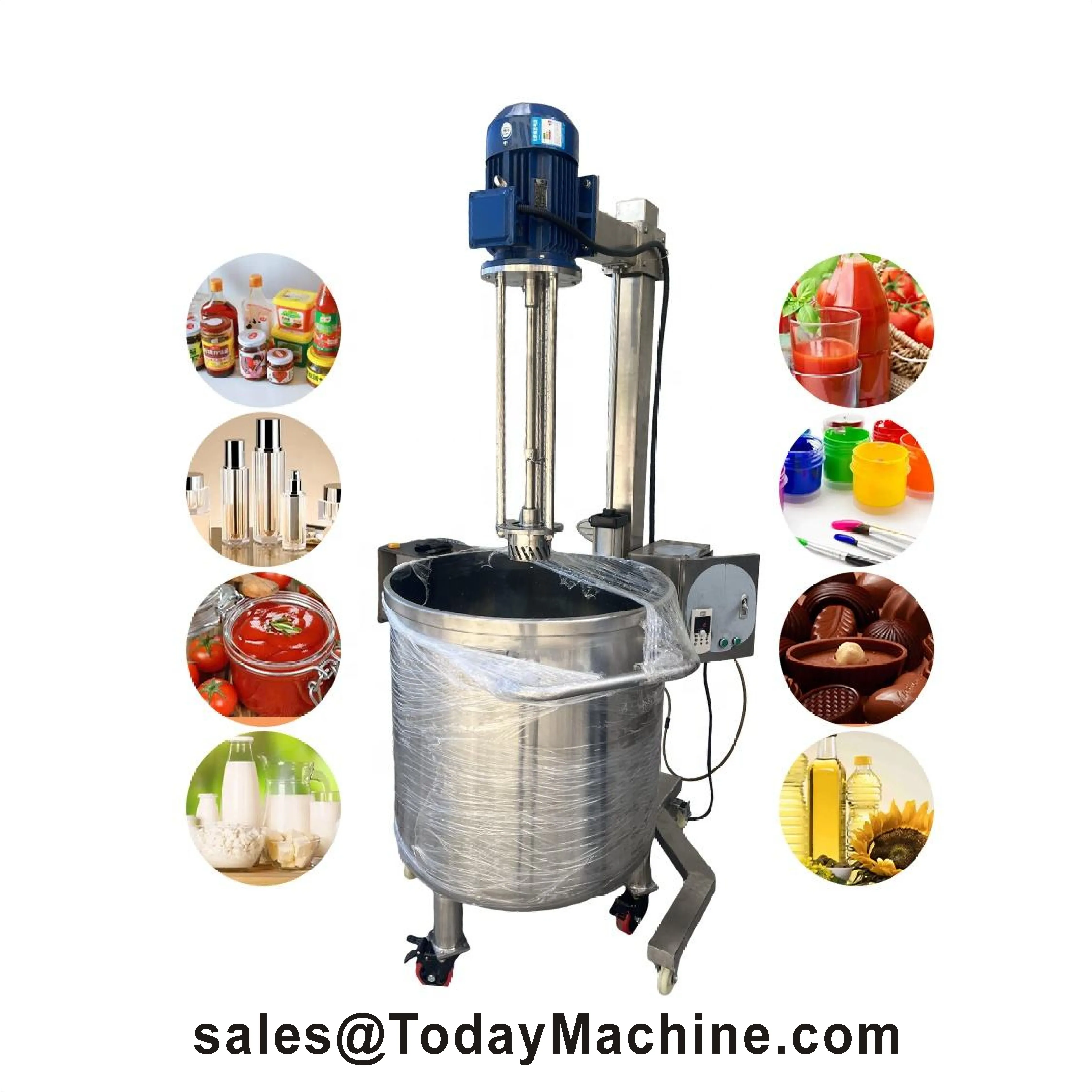 Industrial Chemical Liquid Juice Detergent Mixer Machine Stainless Steel Vacuum Homogenizing Drink Emulsifier tank